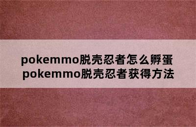 pokemmo脱壳忍者怎么孵蛋 pokemmo脱壳忍者获得方法